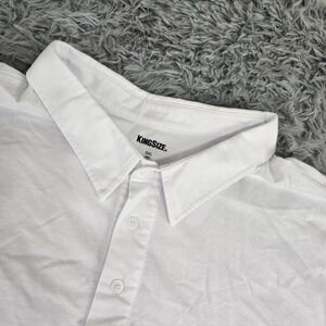 King Size 59-0025-3 Mens 5XL Big White Cotton Short Sleeve Pocket‎ Polo